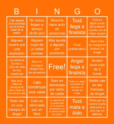 Third Life Bingo Card