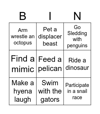 Audubon Challenge Bingo Card