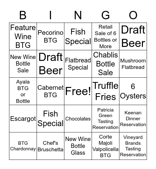 Foxcroft Bingo Card