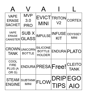 Employee Sales Bingo Card