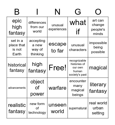 "The Paper Menagerie" Bingo Card