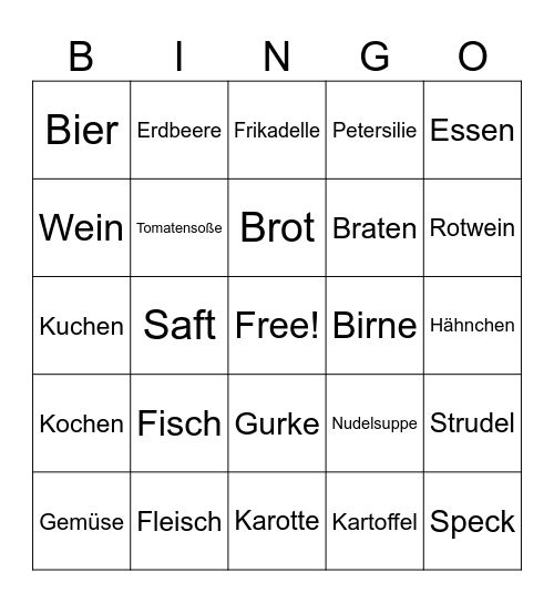 Essen Bingo Card