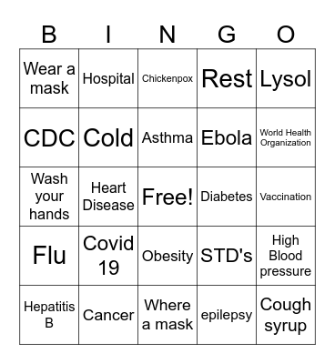 Communicable & Noncommunicable Diseases Bingo Card