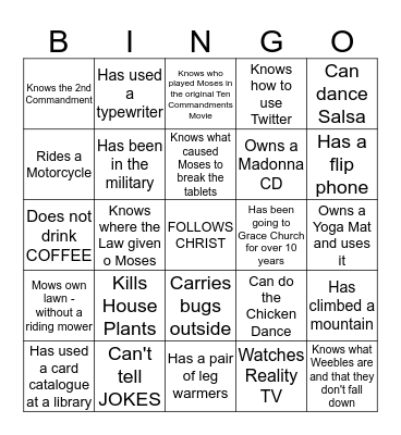 GIRL's GRACE Spring Tea 2016-GROWN-UPS Bingo Card