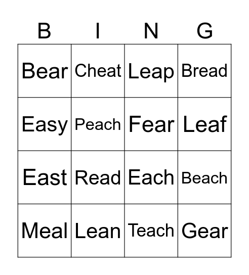 -EA Bingo Card