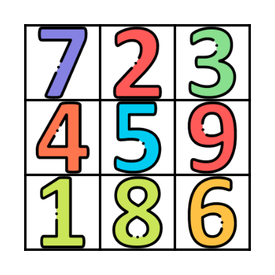 Numbers 1-10 Bingo Card