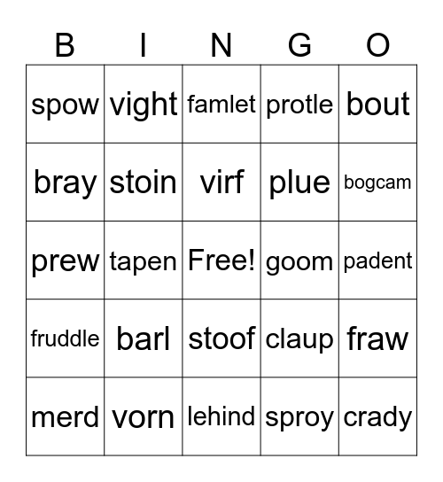 Mixed phonics #2 Bingo Card