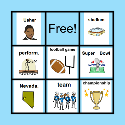 Super Bowl Bingo Card