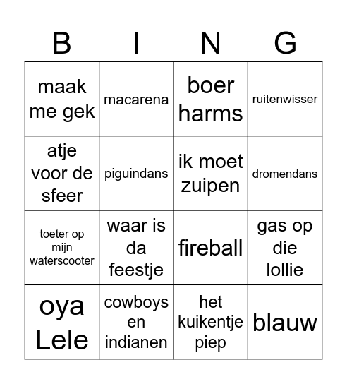 carnavalsbingo Card