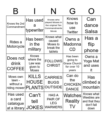 GIRL's GRACE Spring Tea 2016-GROWN-UPS Bingo Card
