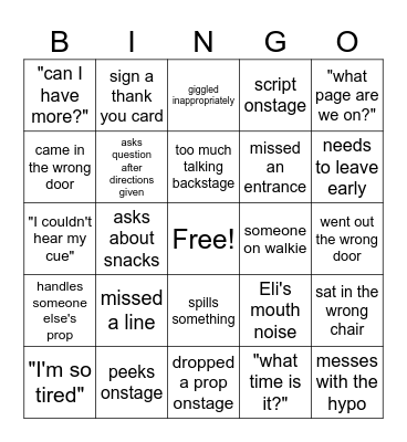 Crimson House Bingo Card