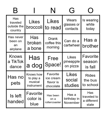 Get-to-Know-You Bingo Card