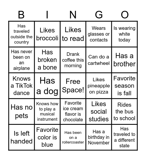 Get-to-Know-You Bingo Card