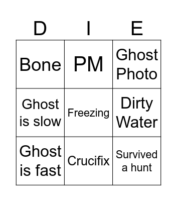 Roblox SPECTER II Bingo Card