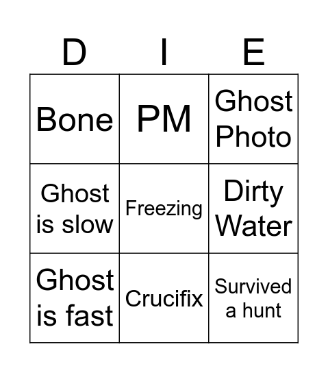 Roblox SPECTER II Bingo Card