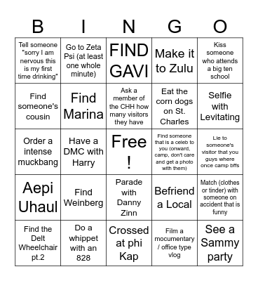 Mardi 2024 Bingo Card