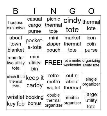Thirty-One Bingo Card