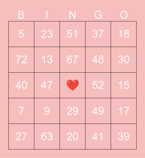 BC2M Valentines Bingo Card