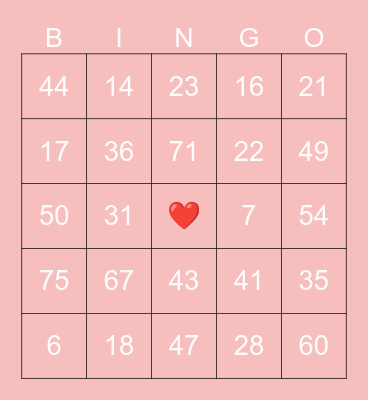 BC2M Valentines Bingo Card