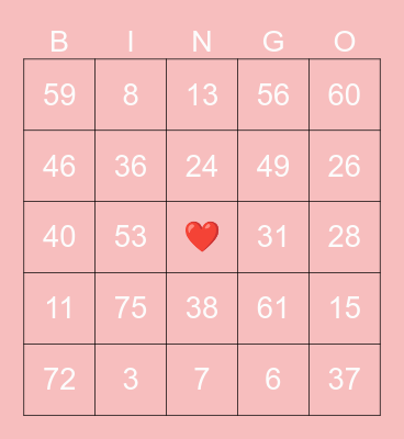 BC2M Valentines Bingo Card