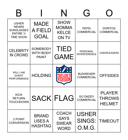 SUPERBOWL 2024 Bingo Card