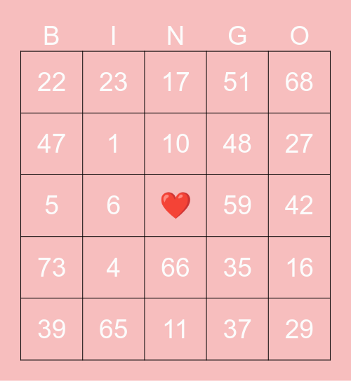 BC2M Valentines Bingo Card