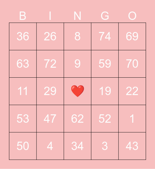 BC2M Valentines Bingo Card