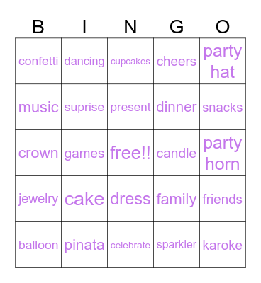 mayo's birthday bingo Card