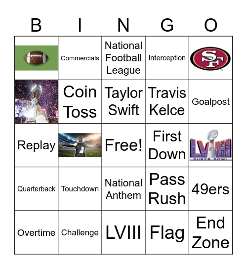 Super Bowl Bingo Card