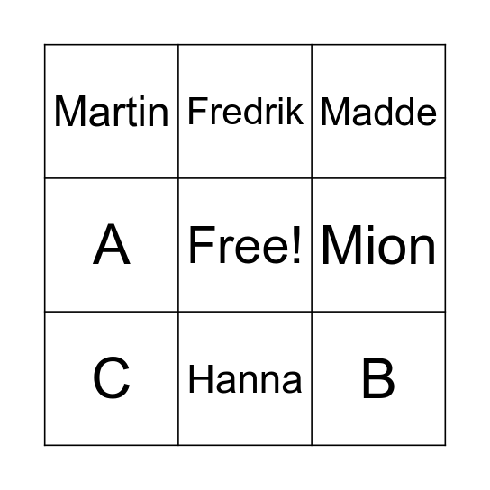 Frettans Bingo Card