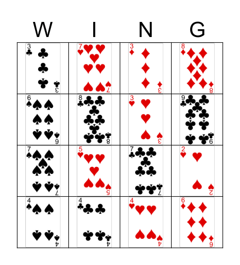 Wingo Bingo! Bingo Card