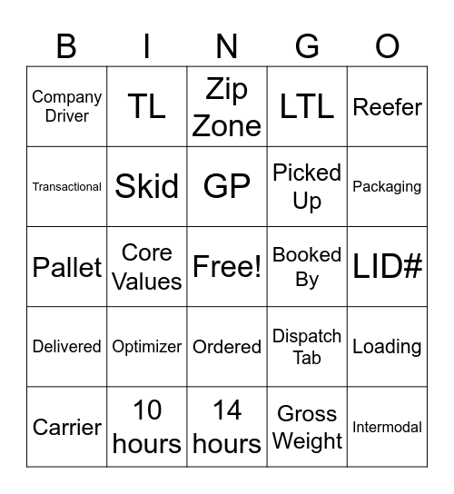 Week 1 Bingo Card