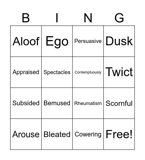 Vocab Bing[o]!! Bingo Card