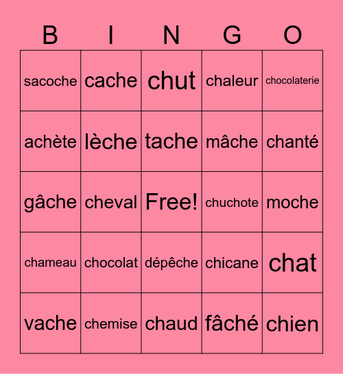 Les chocolats de Moche-Moche Bingo Card