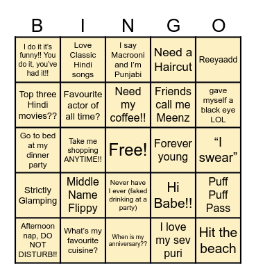 Happy Birthday Meenz!!! Bingo Card