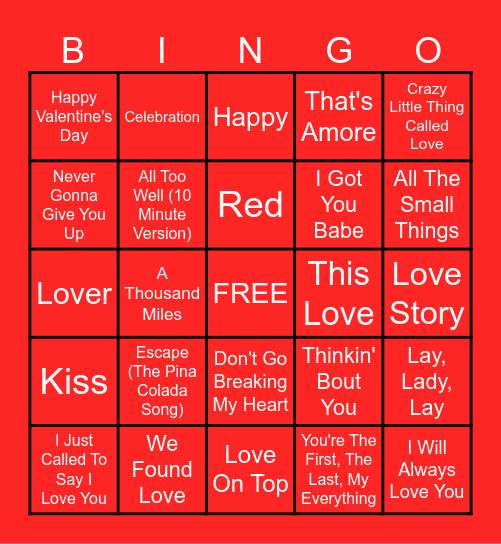 CorpCom Valentines Day Bingo Card