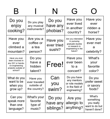 WHO ARE YOU? Bingo Card