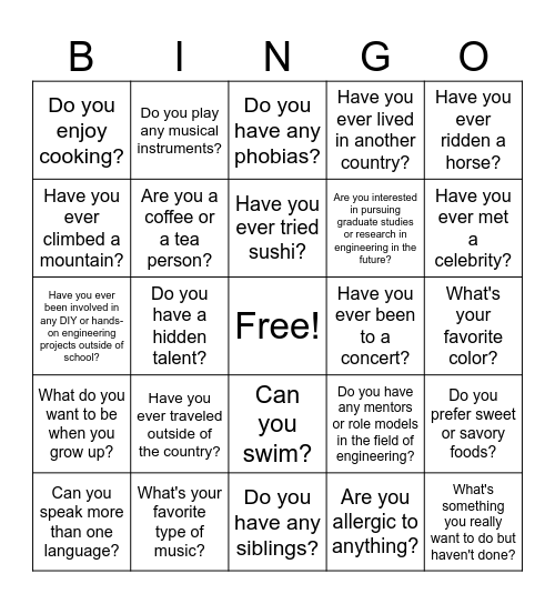 WHO ARE YOU? Bingo Card