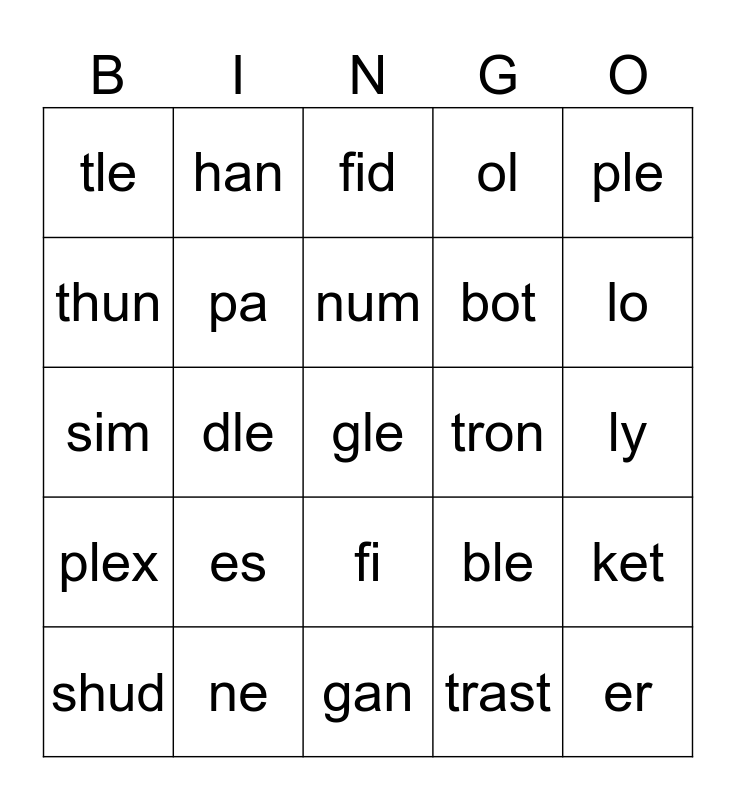 Challenge Progress Assessment 1B Bingo Card