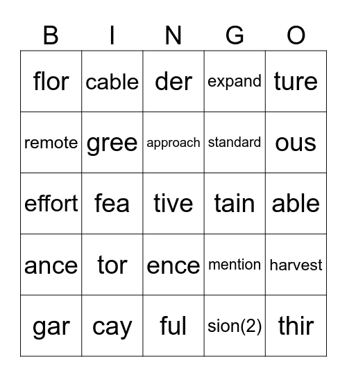 Challenge Progress Assessment 3B Bingo Card