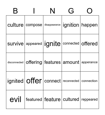 Challenge Progress Assessment 4B Bingo Card