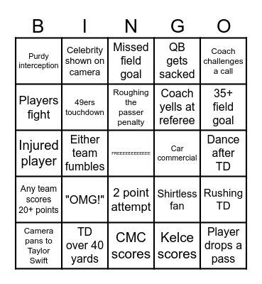 SUPER BOWL BINGOOOOO Bingo Card
