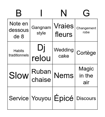 Bingo sans titre Bingo Card
