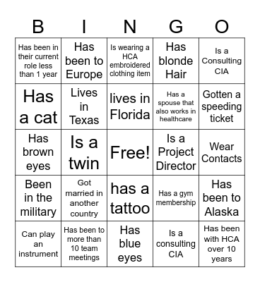 Spring 2024 Team Meeting BINGO Card