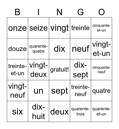 Liyana Bingo Card