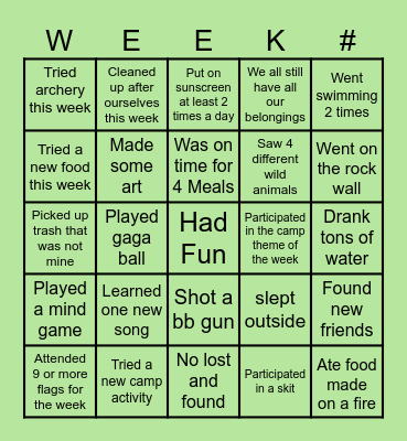 Marston Bingo Card