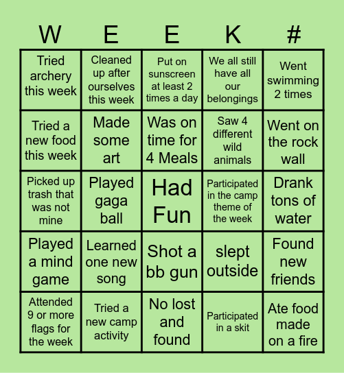 Marston Bingo Card