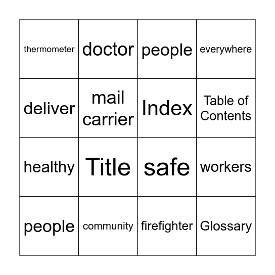 Bingo Card