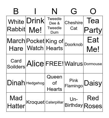 Silverdale 1st Ward in Wonderland Bingo Card