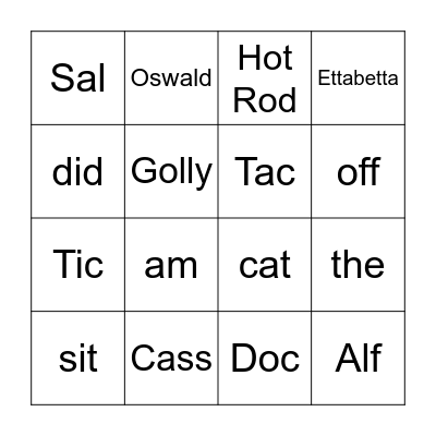 SuperKids BINGO Card